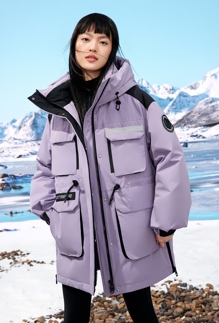 【700 鹅绒】波司登羽绒服女2022年秋冬新款轻量极寒工装派克服户外