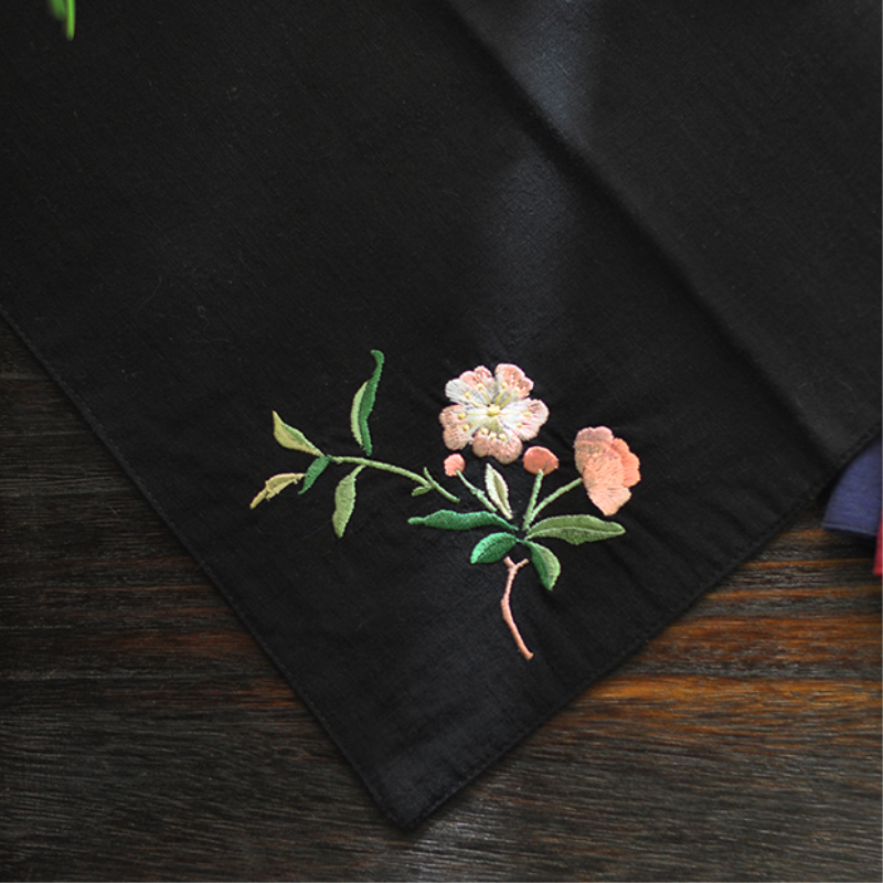 手绢方巾女吸汗手帕男绣花手帕手绢刺绣古风复古汉服吸汗方巾女士海棠