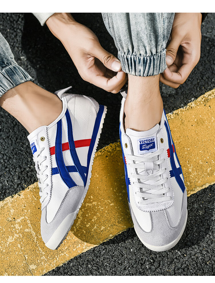 鬼琢虎tiger老虎鞋男鞋瑟老虎鞋tiger虎冢秋季小白开车阿甘鞋潮 0606