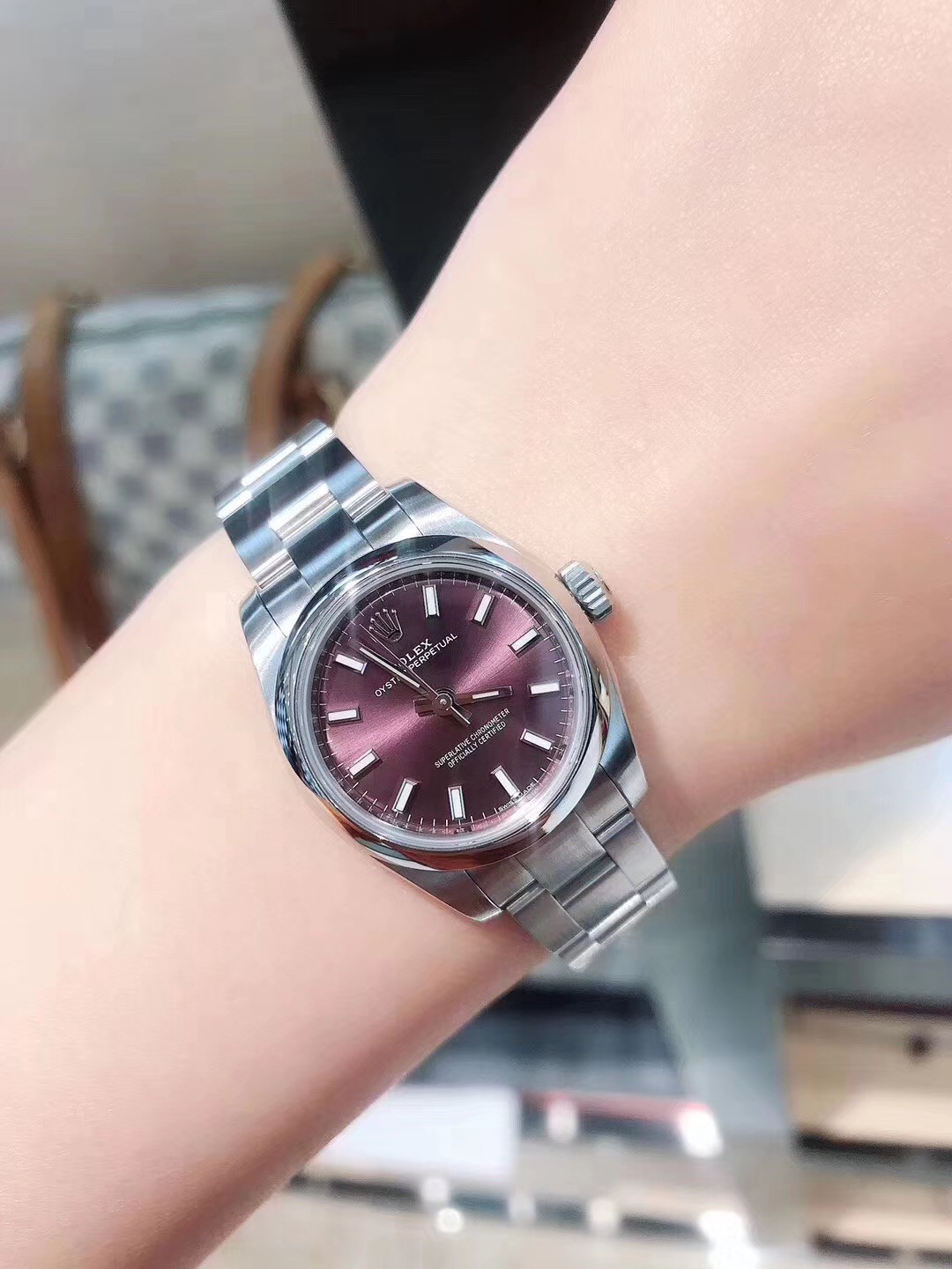 二手95新劳力士女表机械表18k金日志二手手表钟表名表奢侈品6917326mm