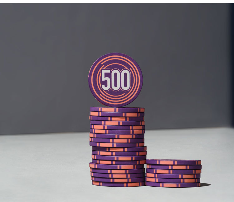 德州扑克筹码德州扑克带面值陶瓷筹码筹码币5面值陶瓷筹码一卷25片