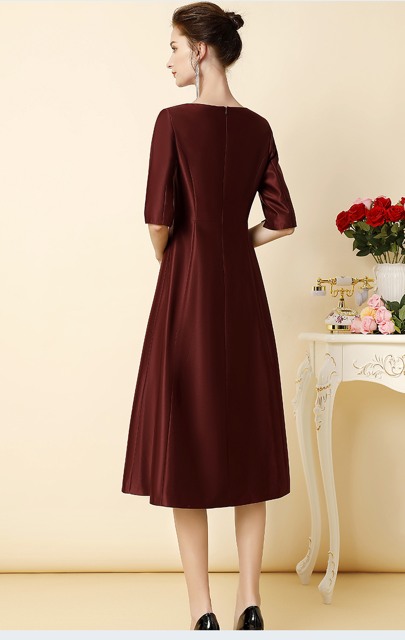 儿子结婚妈妈穿的喜庆衣服夏季 高端大气喜婆婆装礼服婚宴 酒红色 xxl