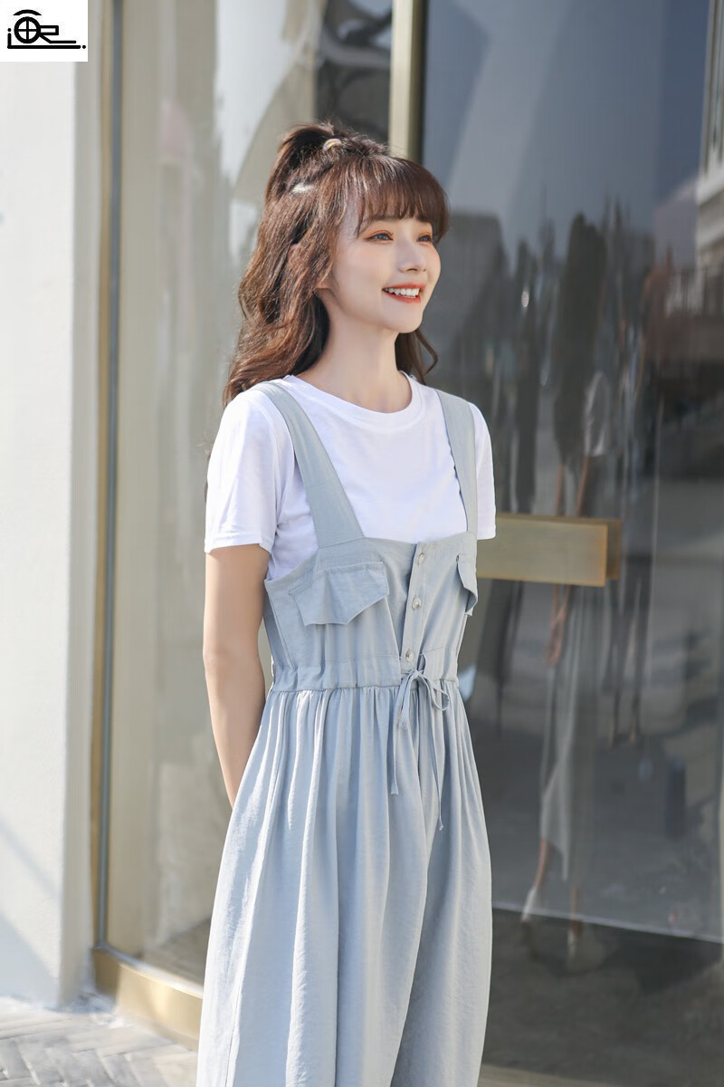 画迟连衣裙女学生背带裙夏天高中生初中生女生裙子夏季2022韩版中长款
