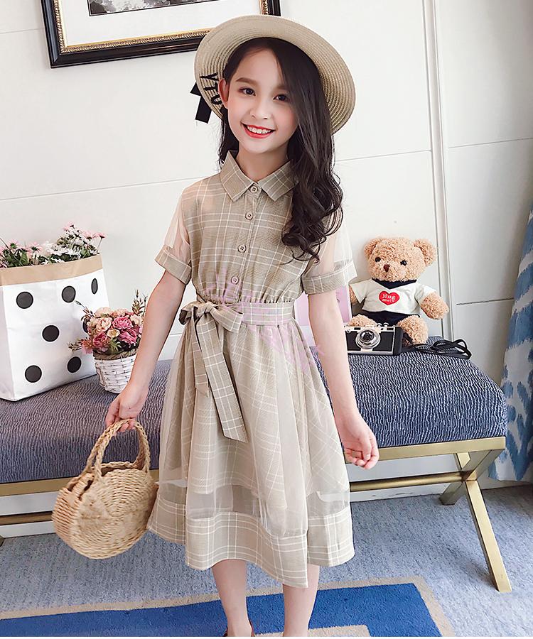 6/9-12岁女童连衣裙洋气公主纱裙子2019夏装儿童大童小女孩韩版洋气j