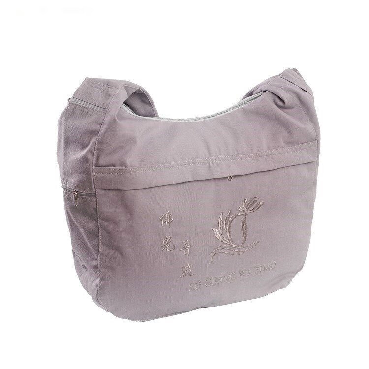 牙包袋烧香袋僧普陀山居士佛佛教斜挎佛帆善朵深黄色加厚帆布佛光普照