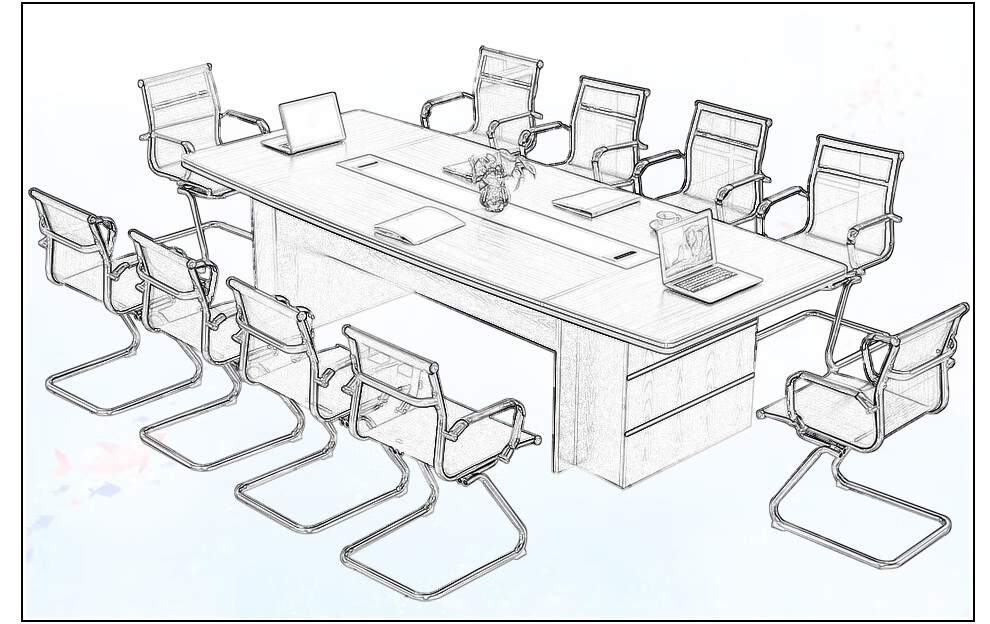泺丽办公家具会议桌长桌大型板式椭圆形公司简约现代培训桌长办公桌椅
