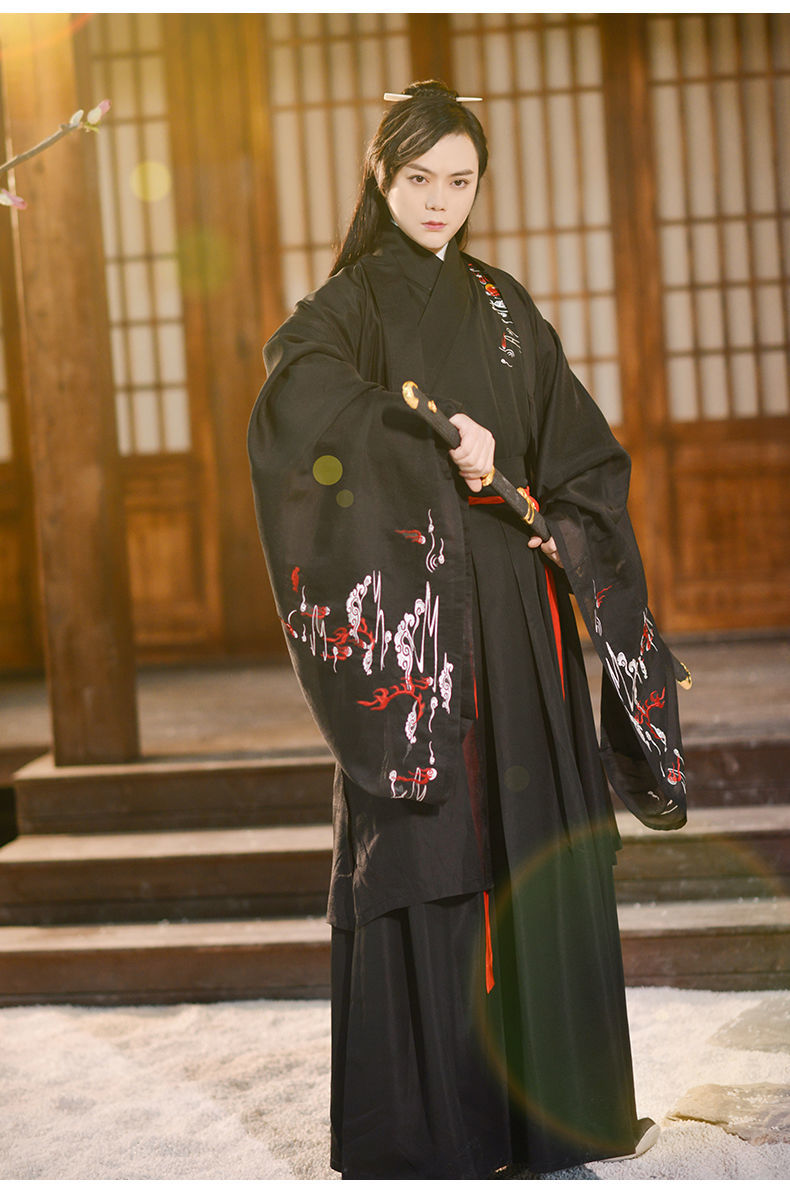 男生汉服魏晋风大袖衫古风男士大码学生班服套装明制中国风公子夏款