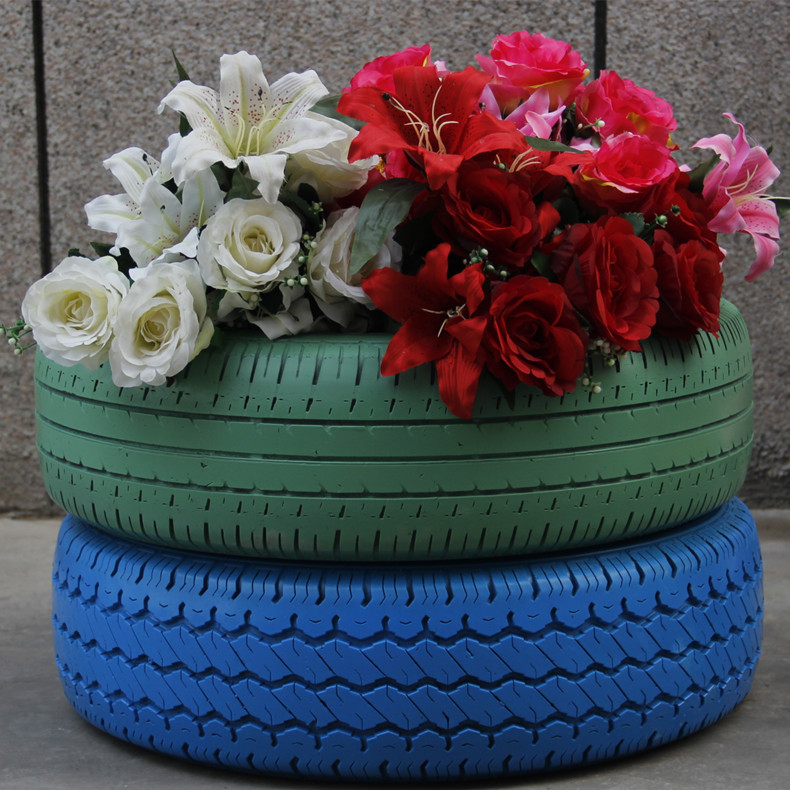 奈讯彩色喷漆创意轮胎装饰轮胎工艺花盆创意挂件幼儿园轮胎玩具定制