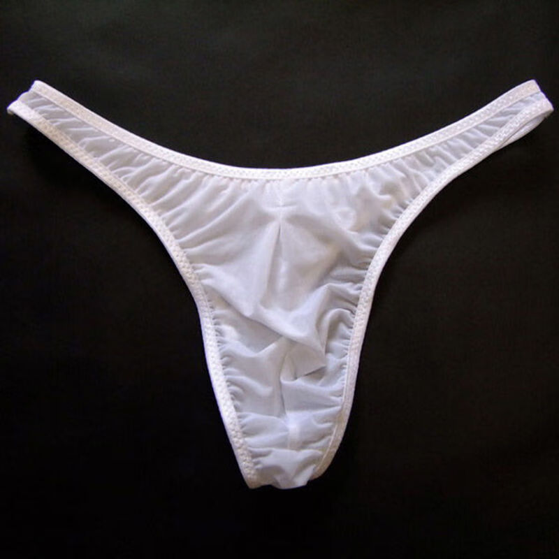 男式开口丁字内裤性感低腰免脱t裤超薄冰丝开洞内裤透明丝滑三角裤