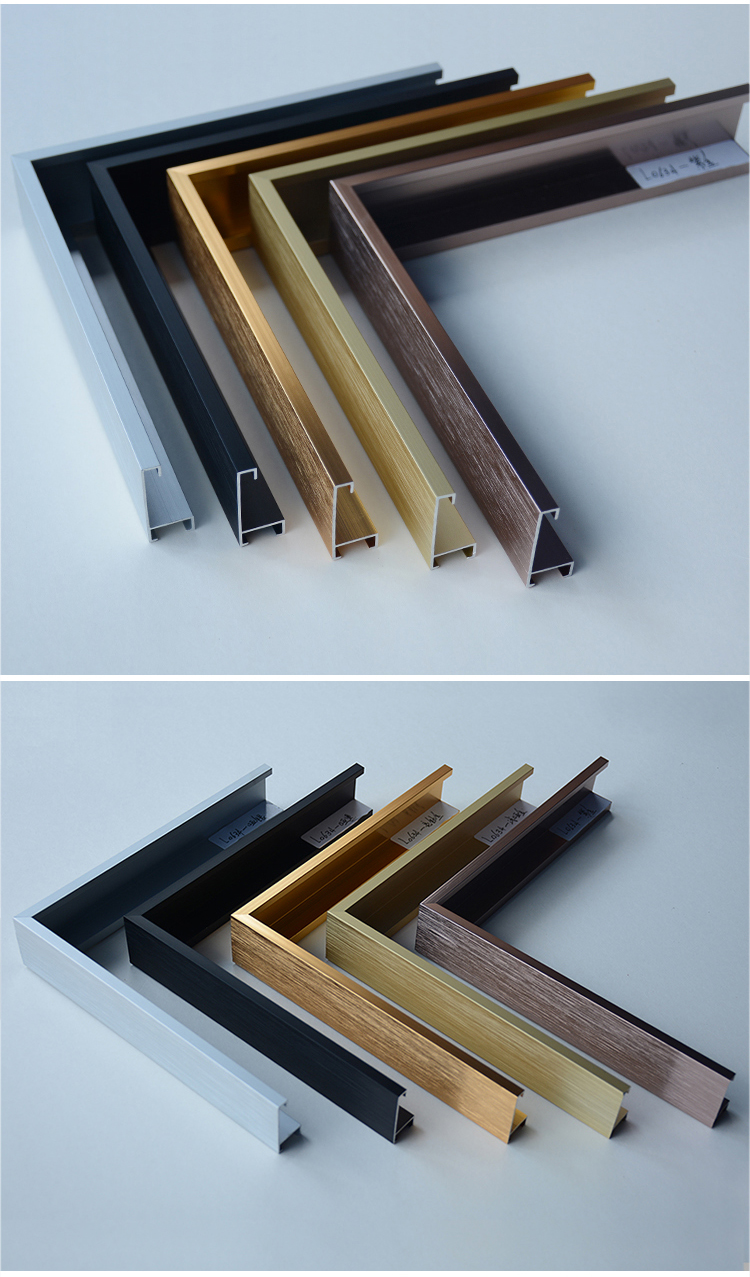 铝合金相框画框装饰线条玻璃镜框边框广告婚纱外框定制 lb0634-拉丝