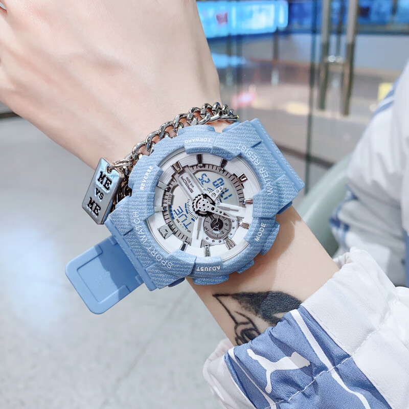 qwc独角兽电子手表女夏季杨紫同款学生初高中少女日系运动男情侣 大号