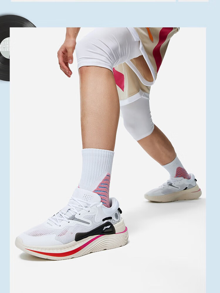 李宁肖战同款星火lite42时尚男鞋潮流运动轻量减震情侣休闲鞋2浅