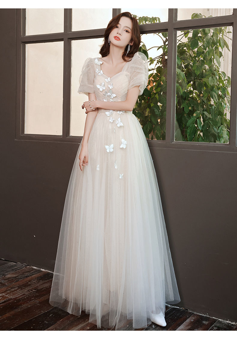 春秋新款香槟晚礼服2022新款年会宴会气质超仙1成人礼服艺考伴娘主持