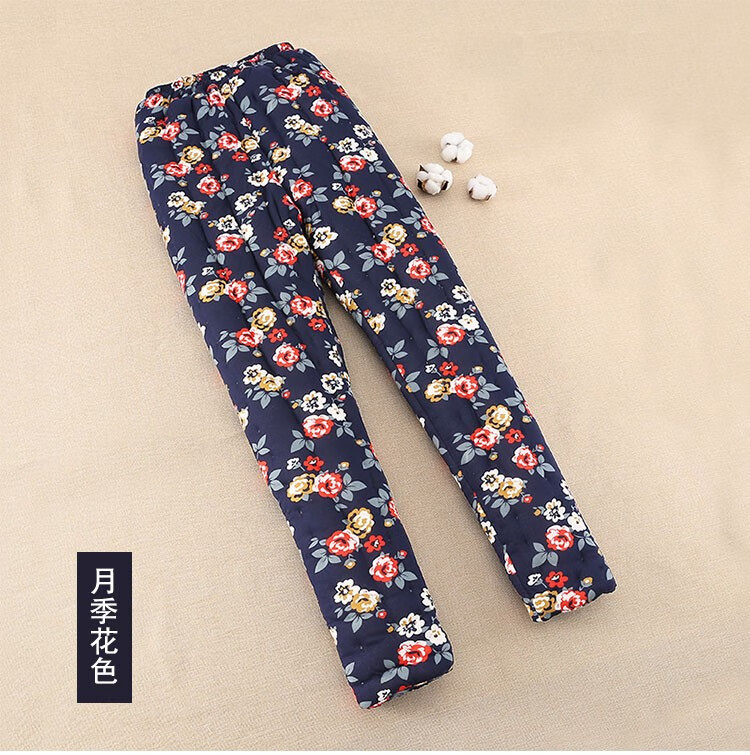 纯手工棉花棉裤女士冬装加厚宽松中老年人奶奶保暖高腰妈妈 凤凰紫色