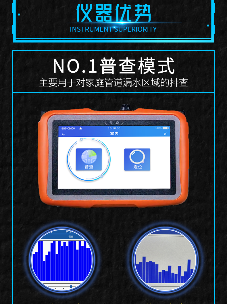 普奇测漏仪精准定位家庭漏水检测仪地暖自来水漏点测量仪管道测漏仪