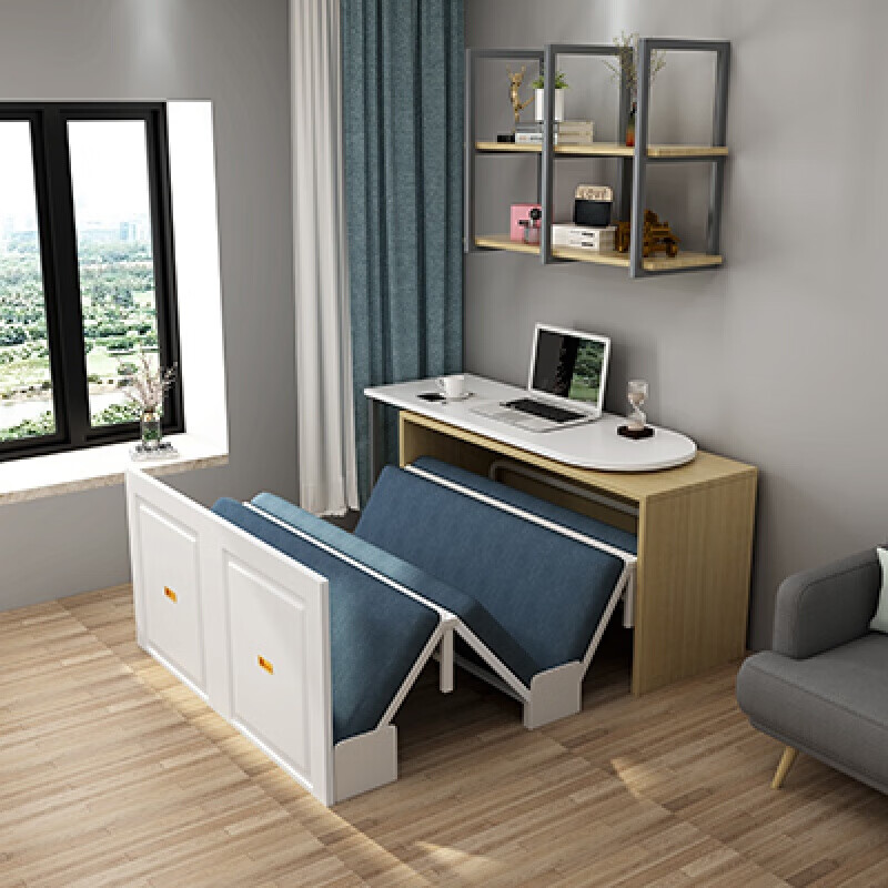 现代功能隐形折叠床电脑书桌办公室午休床组合一体收纳单人定制 挂墙