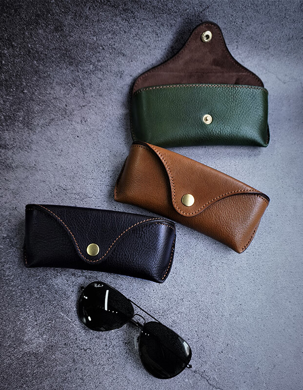 太阳镜眼镜盒手工牛皮rayban抗压墨镜盒防压眼镜盒飞行员太阳镜收纳盒