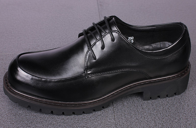 大头皮鞋男士正装韩版时尚潮流圆头男鞋内增高鞋子男 ga57129黑色增高