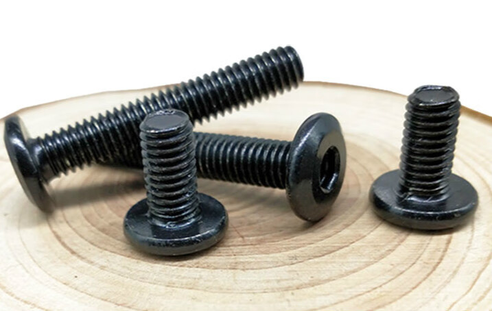 黑色斜大平头内六角家具螺丝倒边平圆头螺钉大头扁平头螺栓m6m8 m6*10