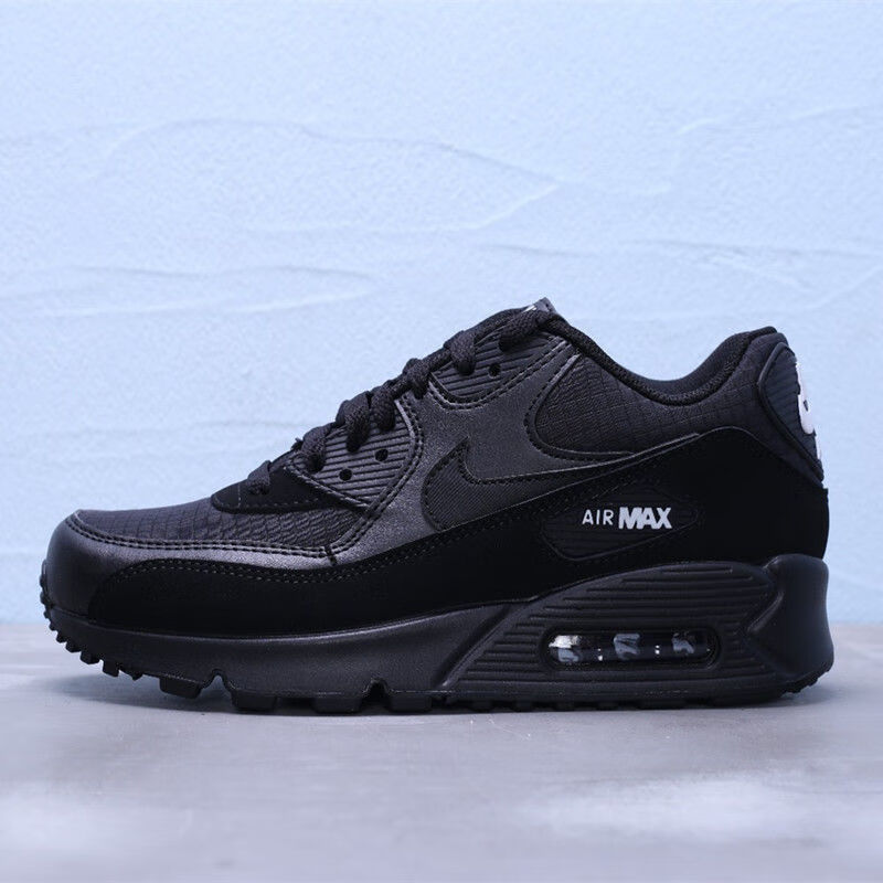 秋冬新款耐穿airmax90气垫男女运动鞋休闲鞋增高情侣透气跑步鞋黑海星