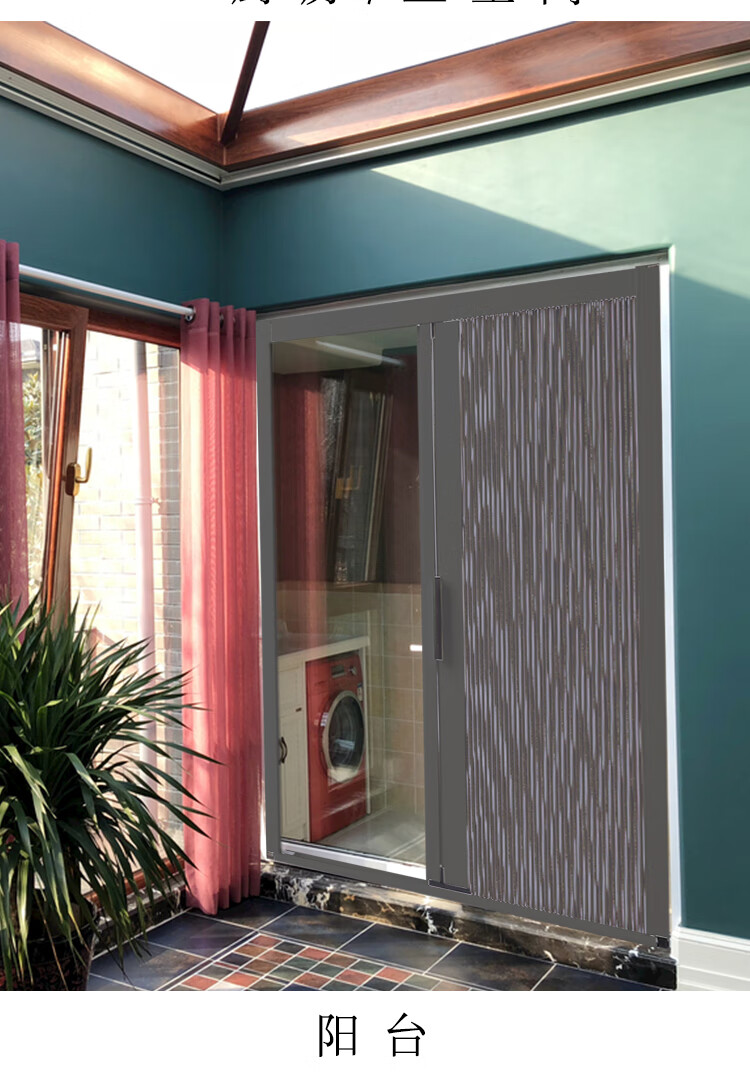 蜂巢折叠门透光铝合金蜂巢折叠门蜂巢帘隐形推拉门免打孔室内门厨房