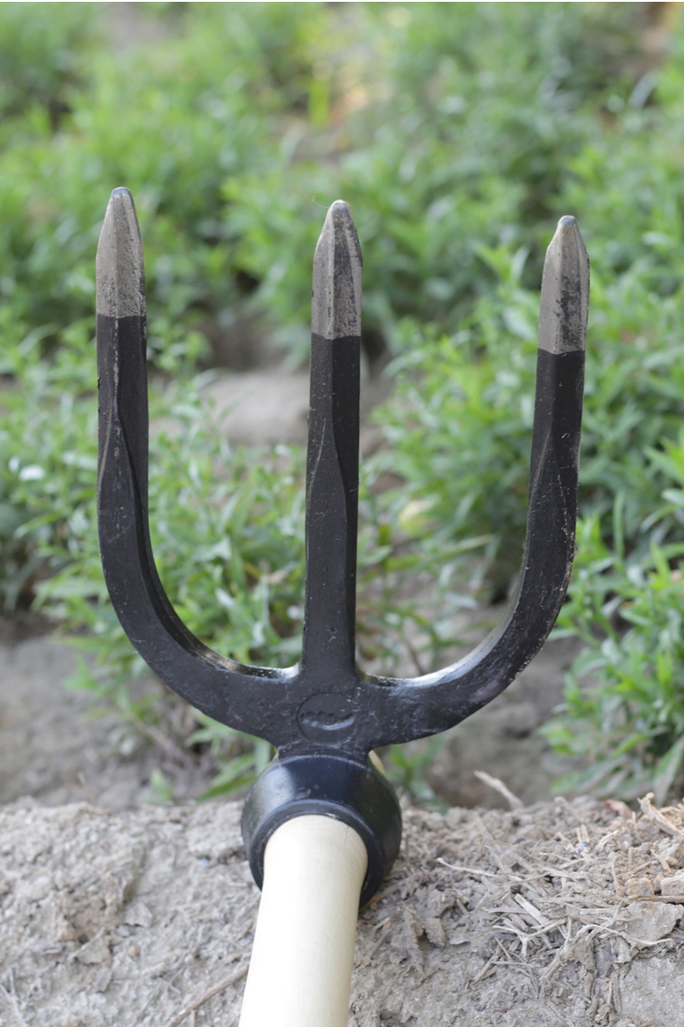 翻土神器松土耙子锄头开荒翻地农具农用工具大全三齿叉锄实木长柄钉耙