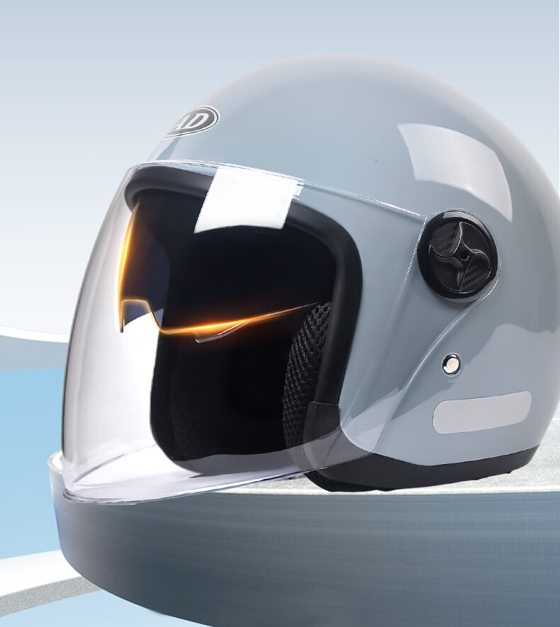 AD New National Standard 3C Certified Electric Vehicle Helmet for Men And Women, All-Season Universal Electric Scooter Safety Helmet, Women's Summer Style with Dual Visor, Sun Protection, Lightweight Half Helmet, 165-1 Squirrel Gray 2