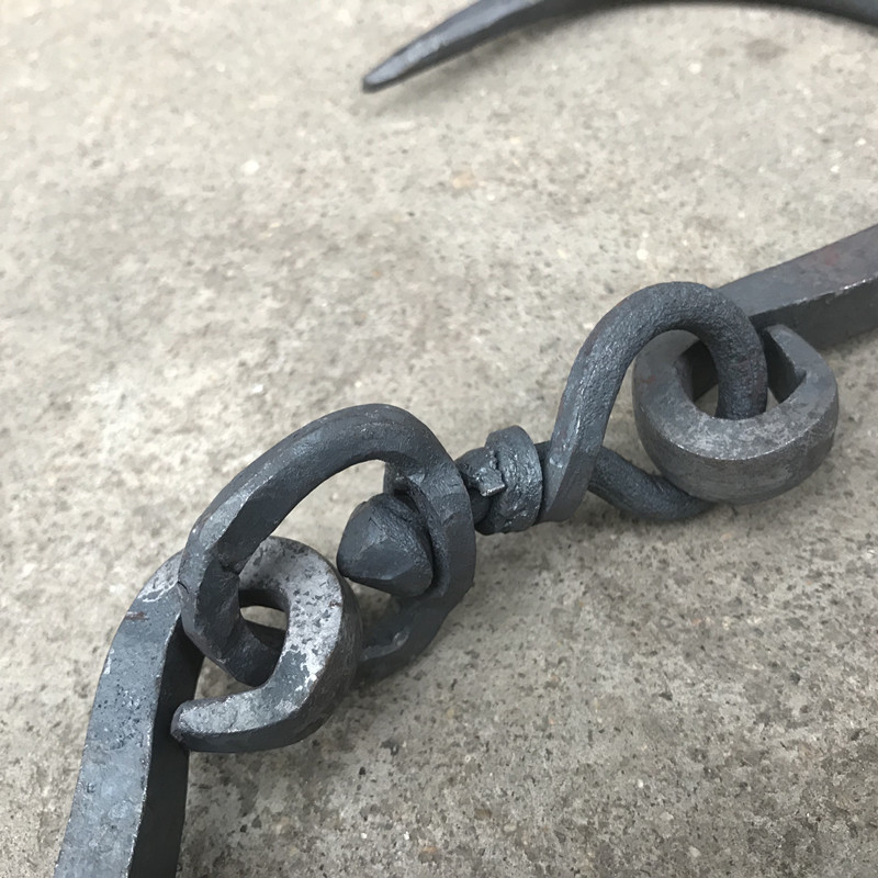 手工锻打连环钩臀沟铁钩子加粗长捅钩挂猪钩屠宰场屠夫专用挂肉钩
