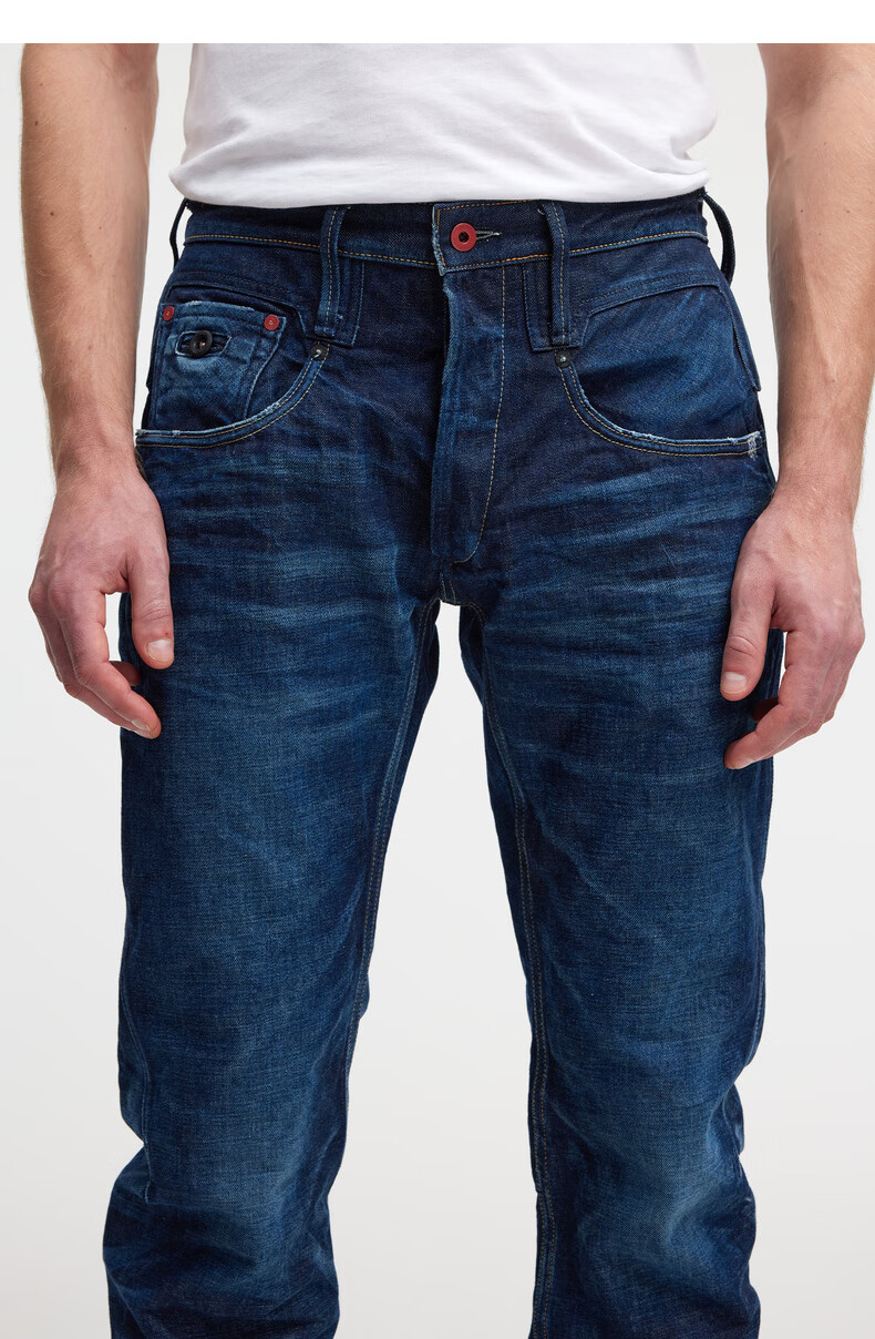 denham2022年夏季新品男士经典日本制宽松锥形牛仔裤crossback 蓝色