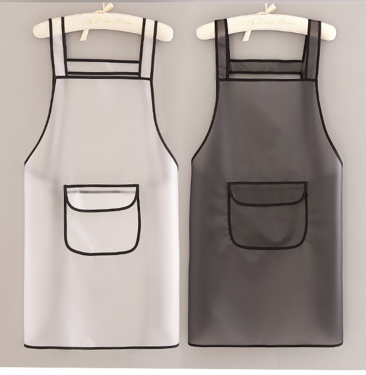 玺柠2022新款围裙防水防油tpu白色透明围腰女宠物店水产洗车工作服