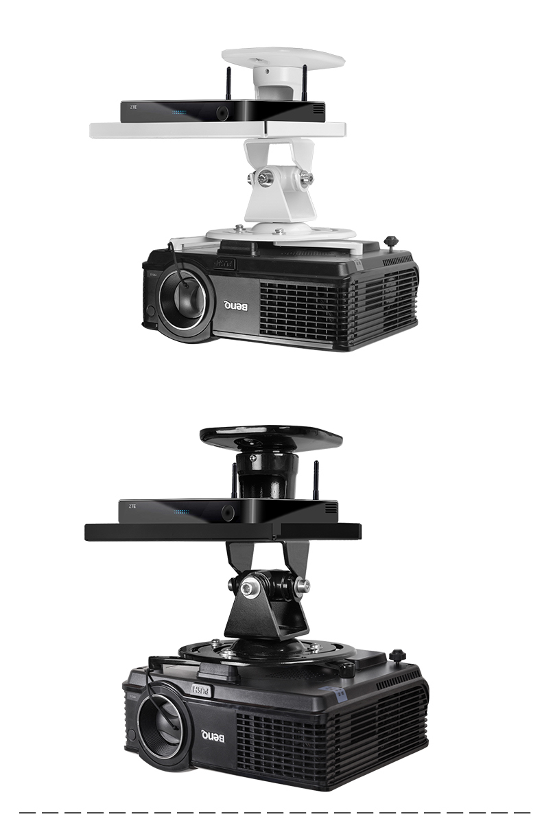 托盘投影机伸缩旋转架子吊架明基爱普生极米两节臂气压壁挂投影仪支架