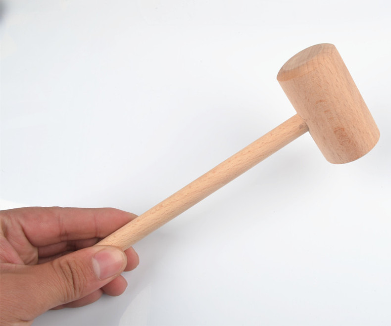 小木锤手diy安装木锤柄木榔头木槌子木工锤实木玩具锤手工锤 小木锤