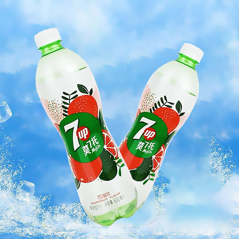 百事可乐七喜莫7托西柚味 果味型汽水 550m/瓶 新日期 500ml*12瓶