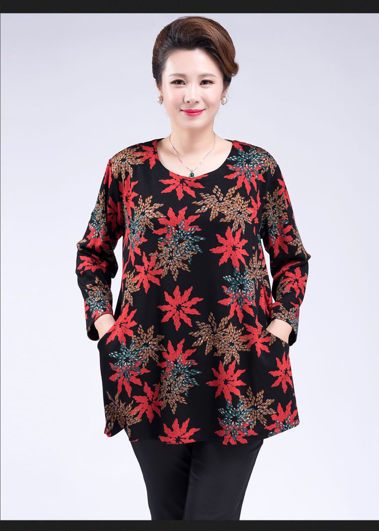 女裝 中老年女裝 哈爾策(haerce) 200斤胖媽媽裝長袖加肥加大碼高貴中