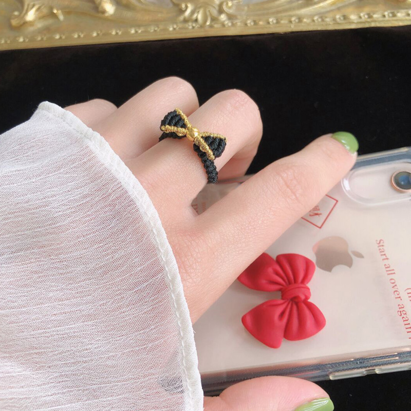 在逃公主戒指女999足金转运珠蝴蝶结编织手绳新年礼物送女友闺蜜 在逃