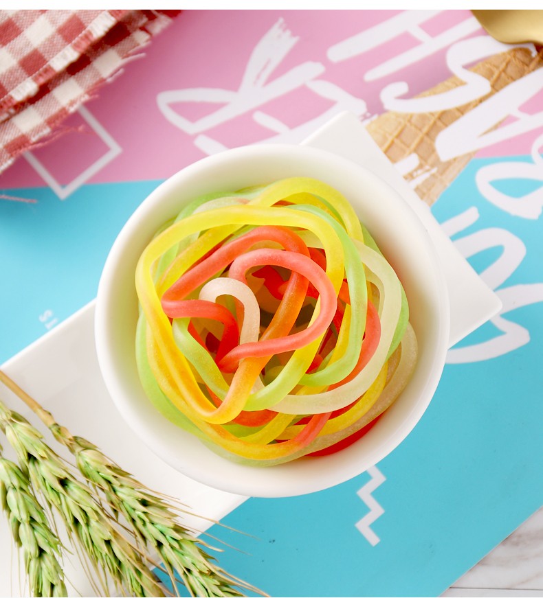 彩虹软糖五彩绳果c卷儿童好吃的8090后怀旧零食休闲食品果c卷132克80