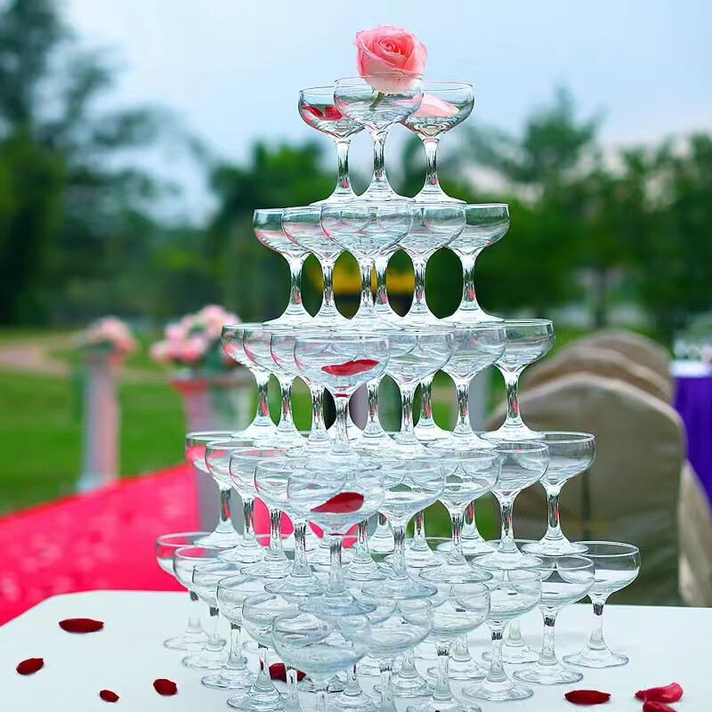 新升级婚庆香槟塔杯玻璃叠塔杯3层5层6层开业用高脚杯酒店宴会创意塔
