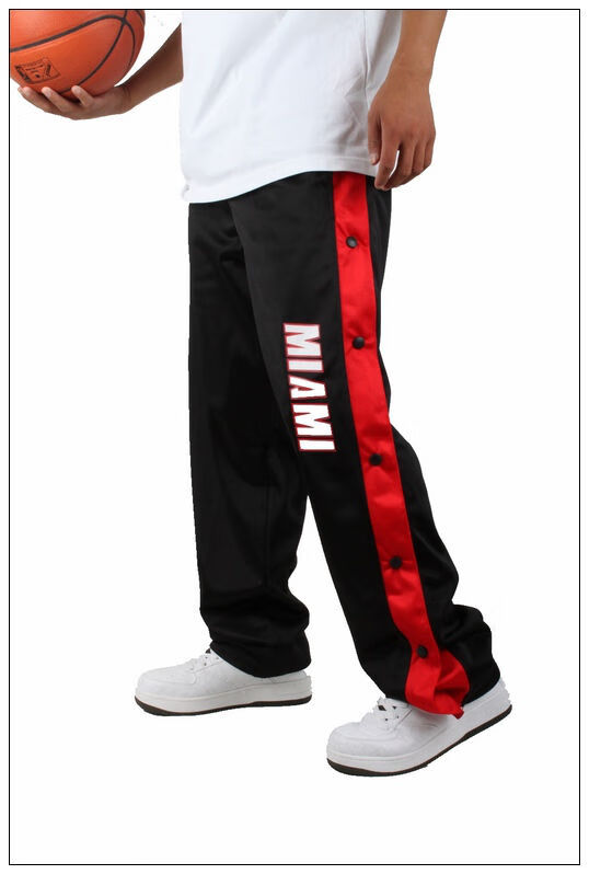 nba全开扣运动裤篮球男长裤可拆侧边排扣裤 杜兰特黑色 4xl=185-190cm