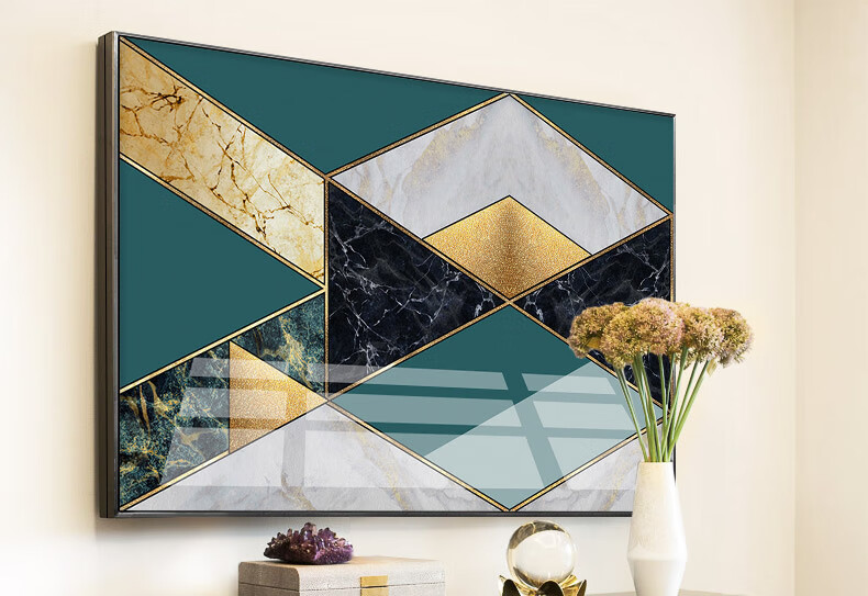 高档现代艺术电箱装饰遮挡电闸配电箱装饰画轻奢几何图形定制挂画