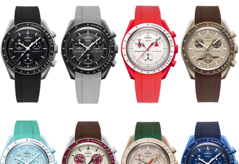 适配欧米茄斯沃琪联名款手表表带omega swatch行星系月球弧形橡胶