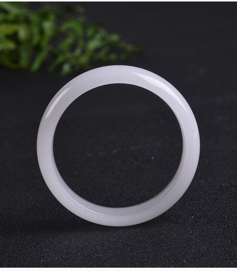 石头记 京白玉手镯吉利手环年送家人送妈妈送爱人节日