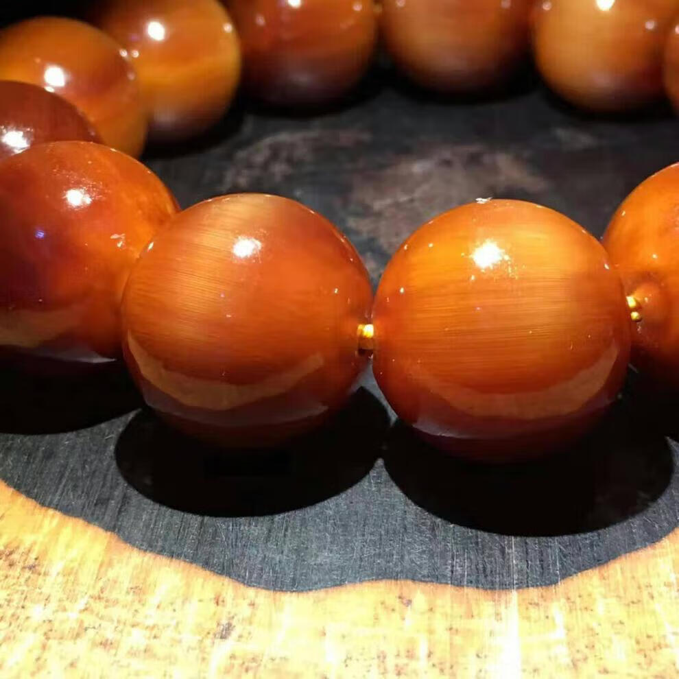 手串山龟壳酒红色手链男款金甲养身文玩七夕情人节礼物 珠子尺寸14mm