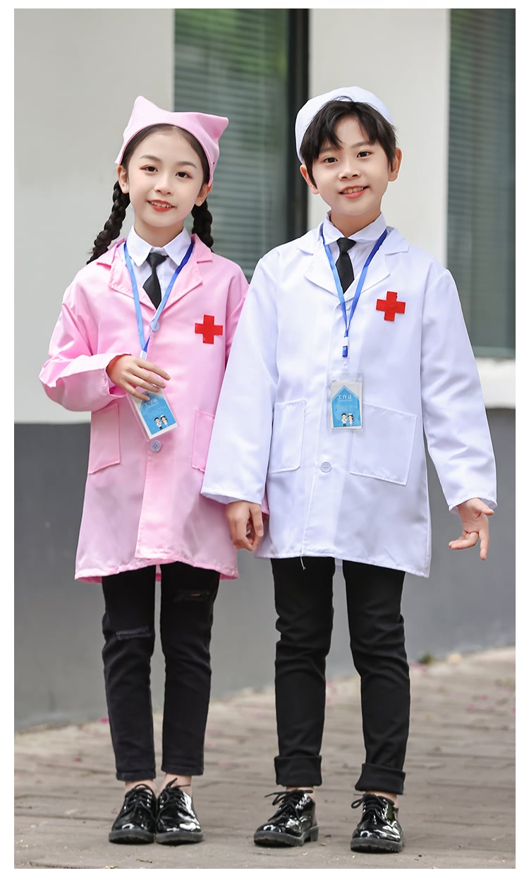 儿童医生服装服工作服女孩过家家套装幼儿白大褂衣服角色扮演q服150cm