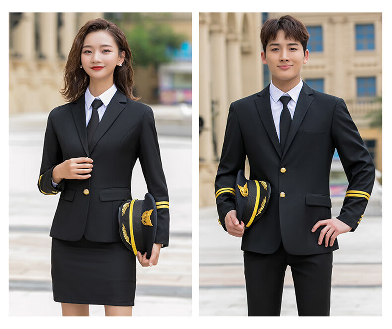 航空服装机长制服高端航空机长制服男飞行员空少工装形象岗工作服中国