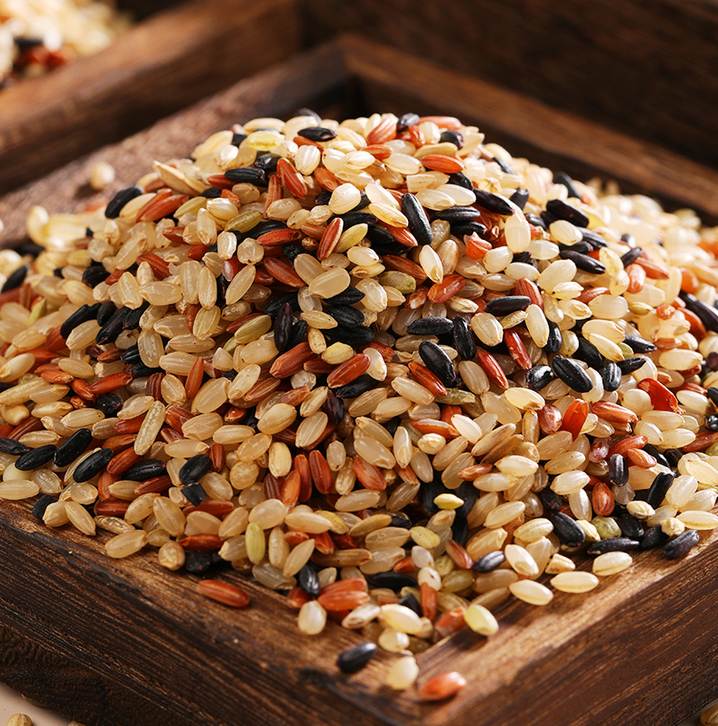 新米三色糙米5斤五谷杂粮粗粮健身七色官方脂五色减大米饭旗舰店