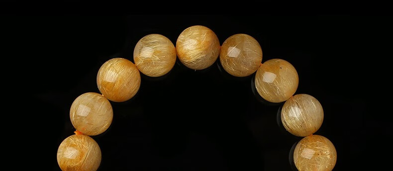 【官方旗舰】天-然金发晶满发晶手链女黄发晶手串男士金钛晶黄色水晶