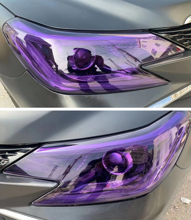 汽车tpu大灯膜智能光感白变紫车灯膜改色贴膜车尾灯保护膜改装饰灯膜