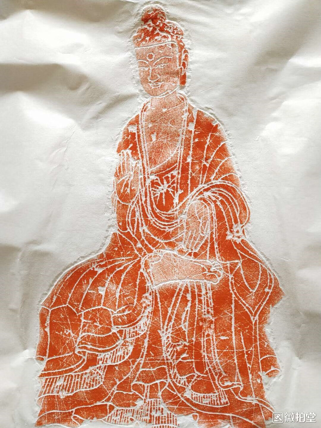 书画收藏礼品北魏甘肃麦积山石窟摩崖造像线刻拓片——佛像图原石原拓