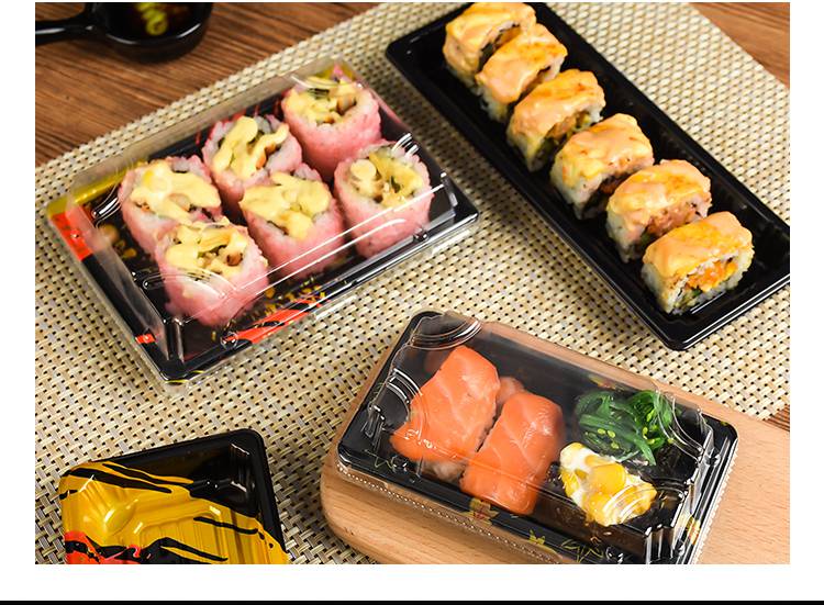 寿司盒商用 寿司盒一次性商用寿司打包盒日式印花高档创意寿司包装盒