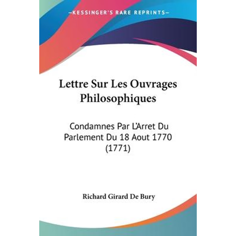 按需印刷Lettre Sur Les Ouvrages Philosophiques[9781104242862]